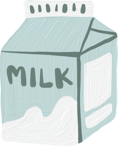 Handdrawn Painterly Cute Objects Milk Carton