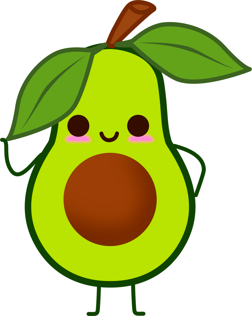 Avocado with Face Illustration