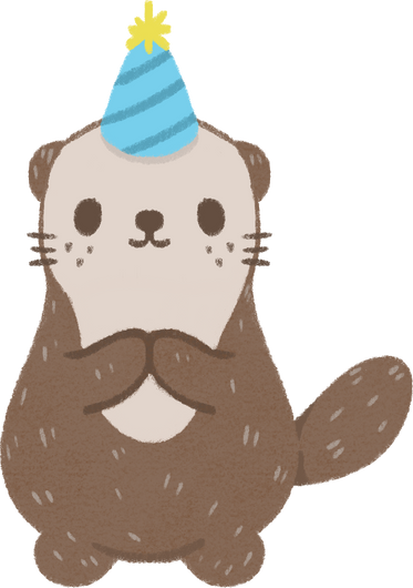 Handdrawn Textured Cute Sea Otter 